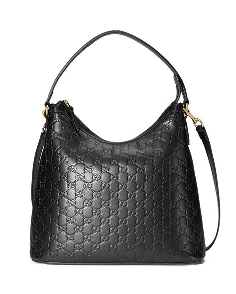 gucci black hobo purse|gucci guccissima hobo bag.